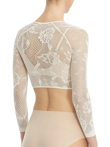 Spanx Women's Embroidered Lace Arm Tights - Soft White - Size Medium | Thumbnail 5