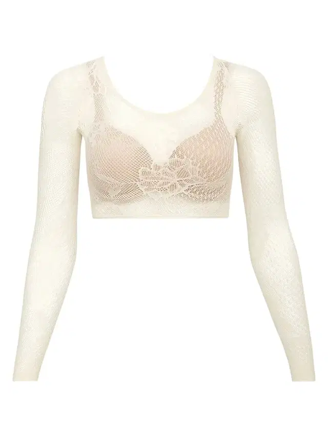 Spanx Women's Embroidered Lace Arm Tights - Soft White - Size Medium