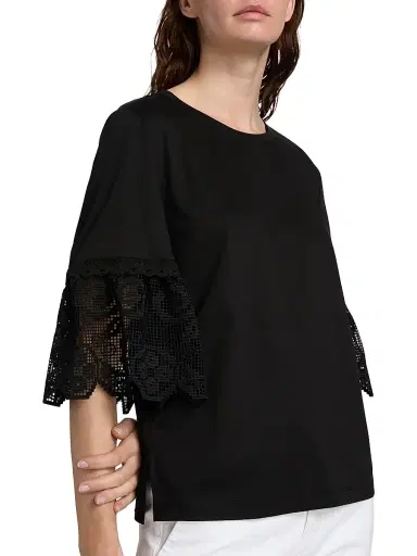 Kobi Halperin Women's Amanda Lace-Trimmed Cotton T-Shirt | Thumbnail 6 Kobi Halperin Women's Amanda Lace-Trimmed Cotton T-Shirt | Thumbnail 6