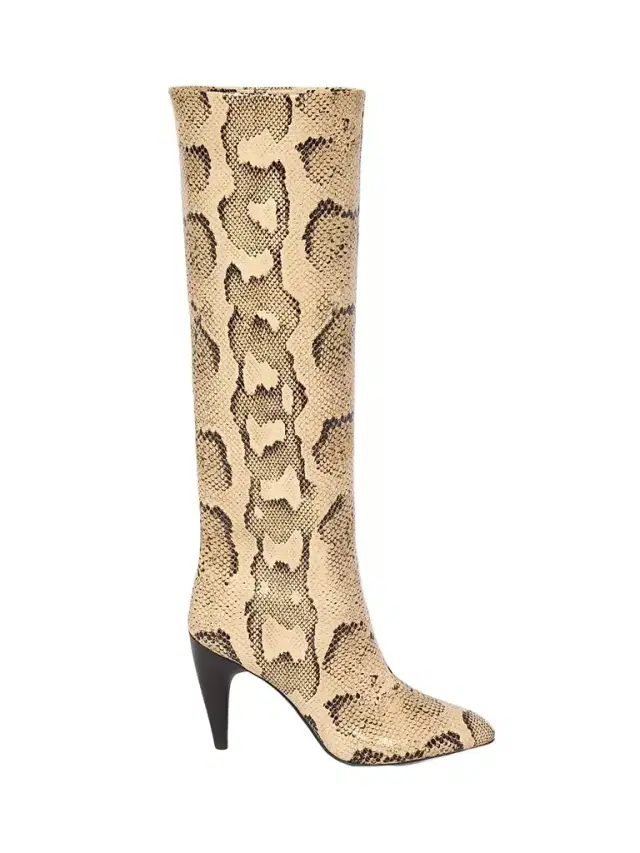 Isabel Marant Women's Jany 90MM Snakeskin-Embossed Leather Boots - Sahara