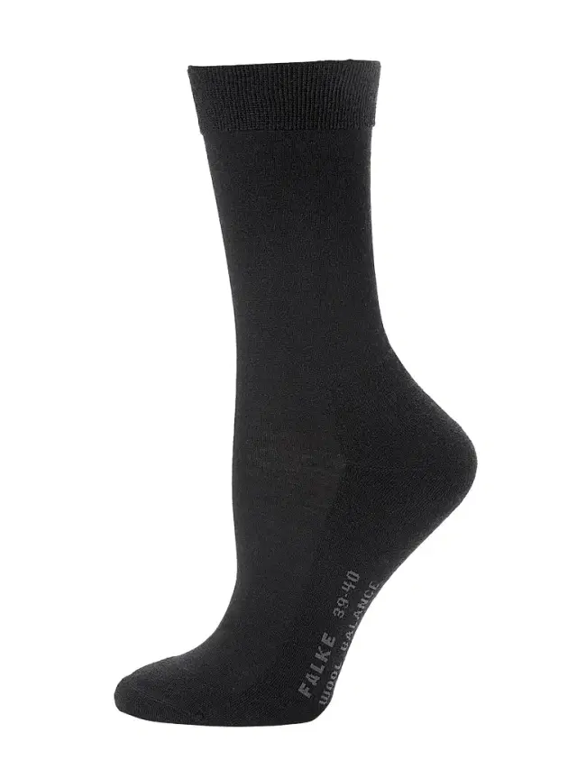 FALKE Women's Wool Balance Socks - Black - Size 8
