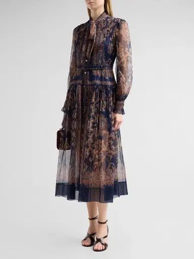 Self-Portrait Women's Printed Georgette Midi Dress | Thumbnail 4 Self-Portrait Women's Printed Georgette Midi Dress | Thumbnail 4