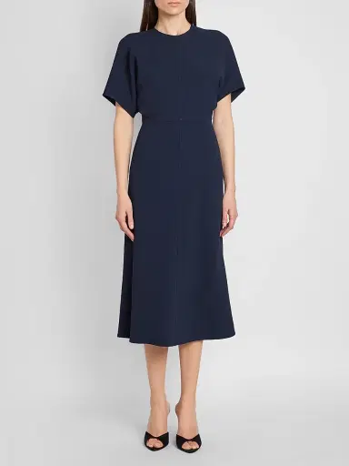 Victoria Beckham Women's Eleanor Midi Dress - Ink | Thumbnail 2 Victoria Beckham Women's Eleanor Midi Dress - Ink | Thumbnail 2