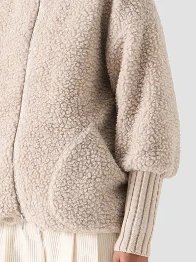 Akris punto Women's Bouclé Fleece Relaxed-Fit Coat - Oat | Thumbnail 5 Akris punto Women's Bouclé Fleece Relaxed-Fit Coat - Oat | Thumbnail 5