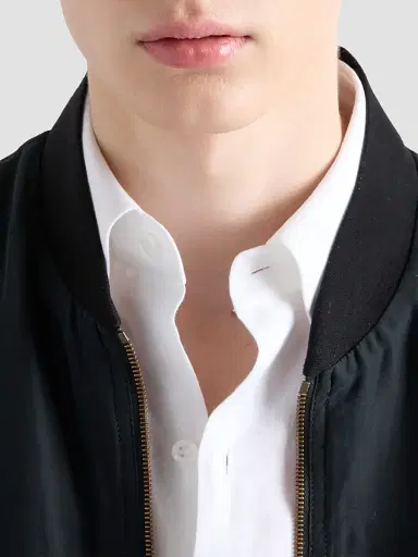 Prada Men's Silk Bomber Jacket - Black | Thumbnail 5