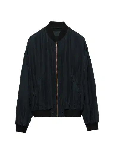 Prada Men's Silk Bomber Jacket - Black | Thumbnail 1
