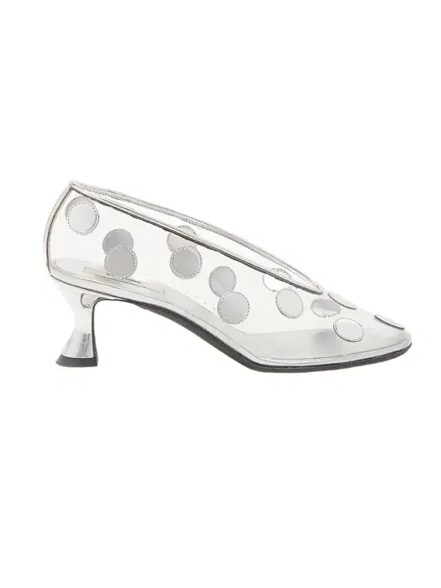 MOSCHINO Women's Duck 55MM Transparent Polka Dot Pumps - Transparent Silver