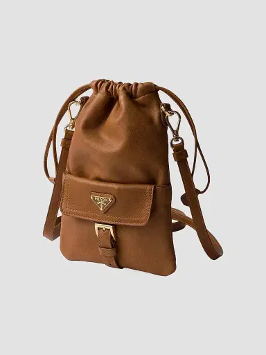 Prada Women's Nappa Leather Pouch - Brown | Thumbnail 3