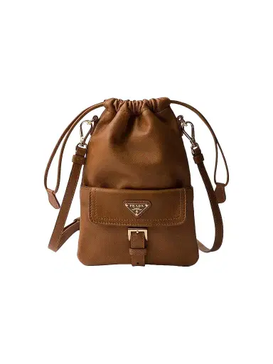 Prada Women's Nappa Leather Pouch - Brown | Thumbnail 1