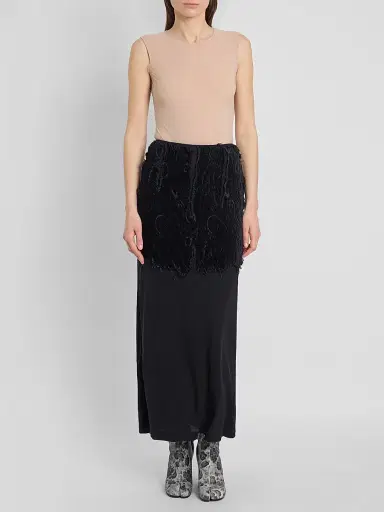 Maison Margiela Women's Textured Paisley Maxi Skirt - Black | Thumbnail 2