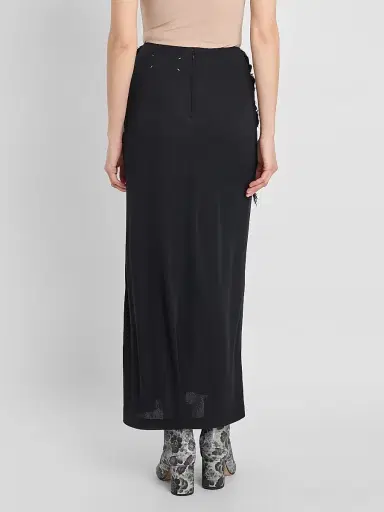 Maison Margiela Women's Textured Paisley Maxi Skirt - Black | Thumbnail 3