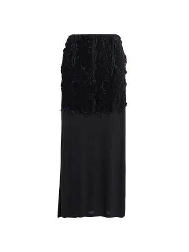 Maison Margiela Women's Textured Paisley Maxi Skirt - Black | Thumbnail 1
