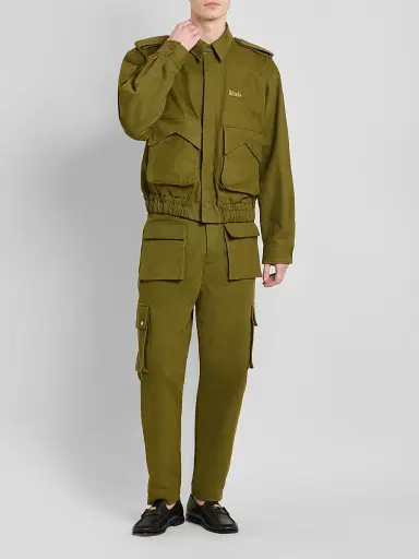 Rhude Men's Logo Cotton Pilot Jacket - Olive Green | Thumbnail 2