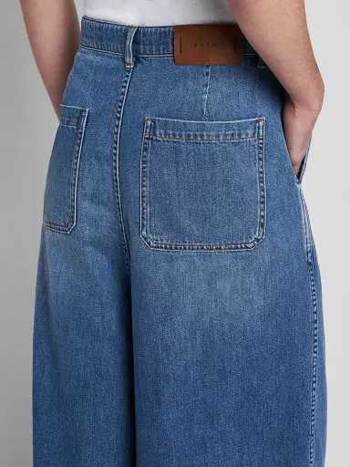 Marni Men's Pleated-Front High-Rise Wide-Leg Jeans - Ocean | Thumbnail 5