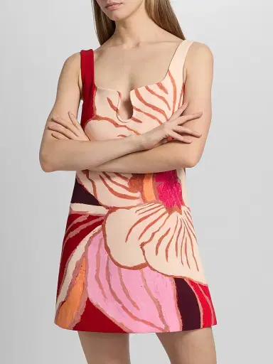 ACLER Women's Femme Fatale Llewellyn Floral Linen-Blend Mini Dress - Rouge Eclipse - Size 12 | Thumbnail 3 ACLER Women's Femme Fatale Llewellyn Floral Linen-Blend Mini Dress - Rouge Eclipse - Size 12 | Thumbnail 3
