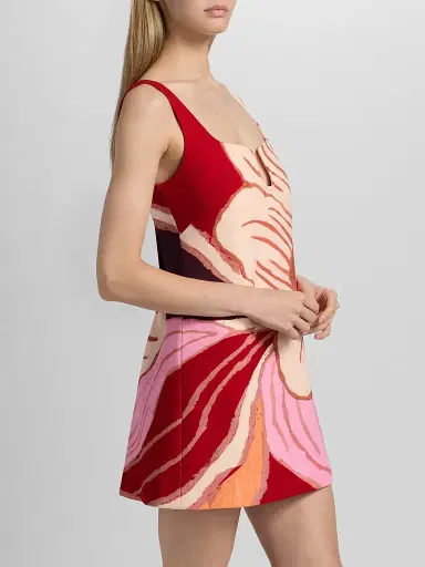 ACLER Women's Femme Fatale Llewellyn Floral Linen-Blend Mini Dress - Rouge Eclipse - Size 12 | Thumbnail 4 ACLER Women's Femme Fatale Llewellyn Floral Linen-Blend Mini Dress - Rouge Eclipse - Size 12 | Thumbnail 4