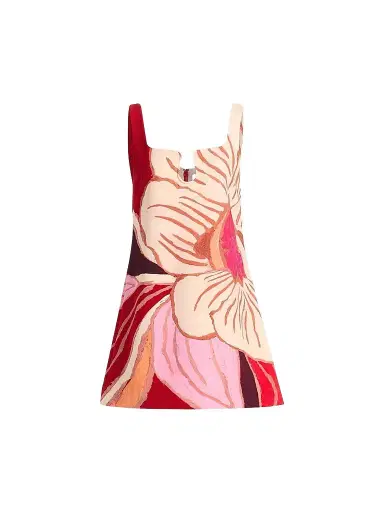 ACLER Women's Femme Fatale Llewellyn Floral Linen-Blend Mini Dress - Rouge Eclipse - Size 12 | Thumbnail 1 ACLER Women's Femme Fatale Llewellyn Floral Linen-Blend Mini Dress - Rouge Eclipse - Size 12 | Thumbnail 1