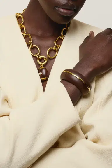 Lizzie Fortunato Acacia Wood Halo Cuff Bracelet | Thumbnail 2