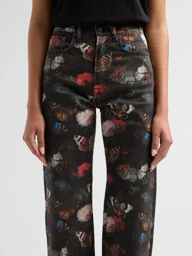 R13 Women's Jane Printed Jeans - Pink Stretch Floral Butterfly - Size 31 | Thumbnail 5 R13 Women's Jane Printed Jeans - Pink Stretch Floral Butterfly - Size 31 | Thumbnail 5