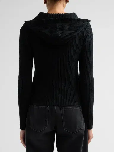 R13 Women's Ribbed Hooded Skinny Cardigan | Thumbnail 3 R13 Women's Ribbed Hooded Skinny Cardigan | Thumbnail 3