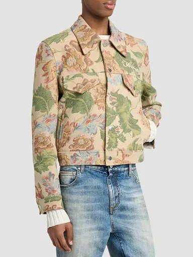 AMIRI Men's Floral Tapestry Jacket - Pale Rose | Thumbnail 4