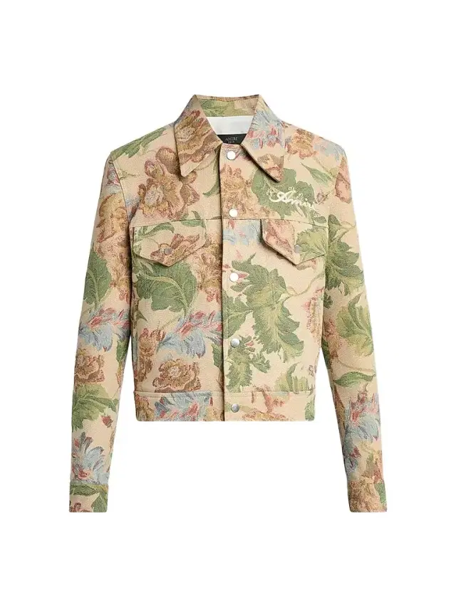 AMIRI Men's Floral Tapestry Jacket - Pale Rose