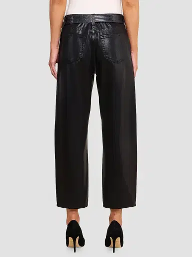 L'Agence Women's Mallis High-Rise Barrel-Leg Jeans - Noir Coated - Size 32 | Thumbnail 3 L'Agence Women's Mallis High-Rise Barrel-Leg Jeans - Noir Coated - Size 32 | Thumbnail 3