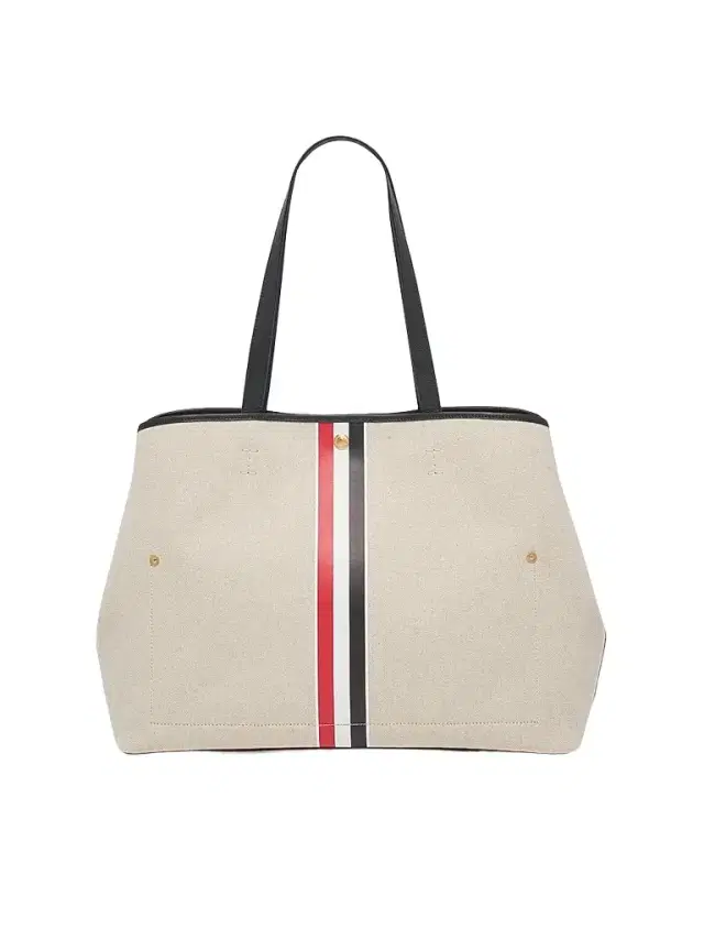 Thom Browne Men's Striped Canvas Horizontal Tote Bag - Black
