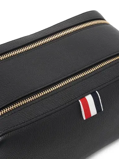 Thom Browne Pebble Grain Leather Cosmetic Bag - Black | Thumbnail 8