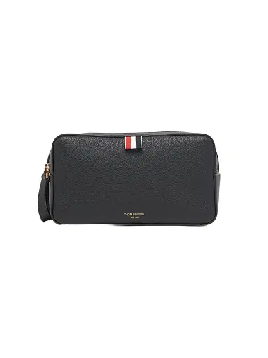 Thom Browne Pebble Grain Leather Cosmetic Bag - Black | Thumbnail 1