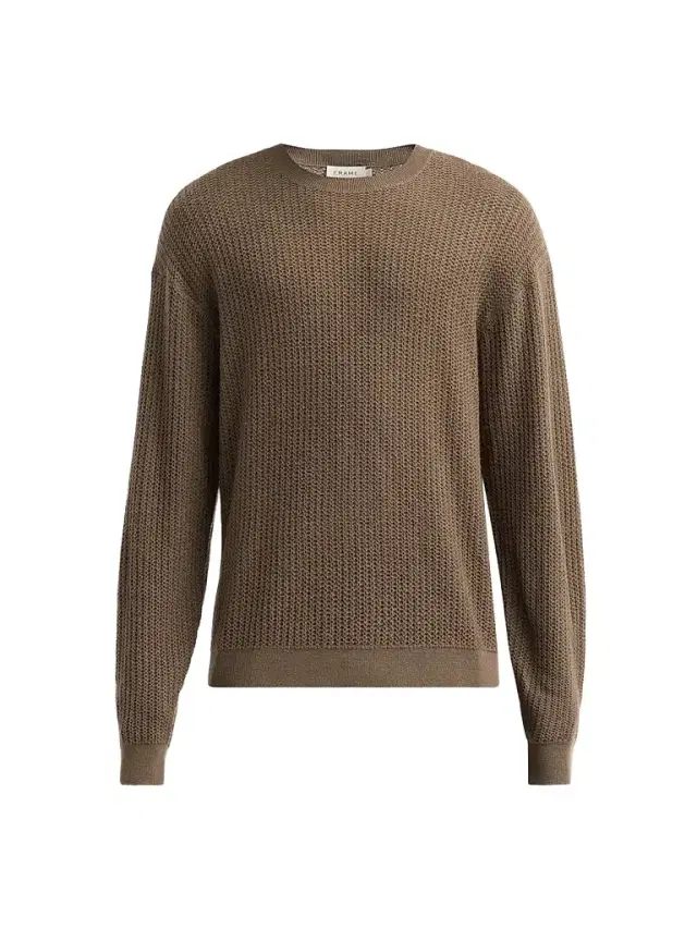 Frame Men's Textured Wool Crewneck Sweater - Soft Taupe