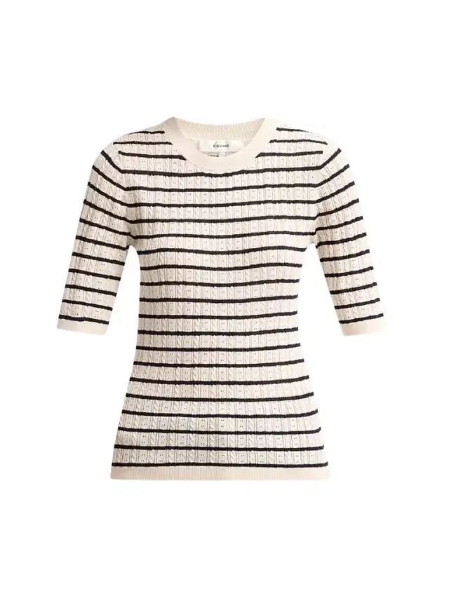 Frame Women's The Stripe Pointelle-Knit Top