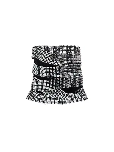 AREA Women's Disco Ball Strapless Top - Black | Thumbnail 1