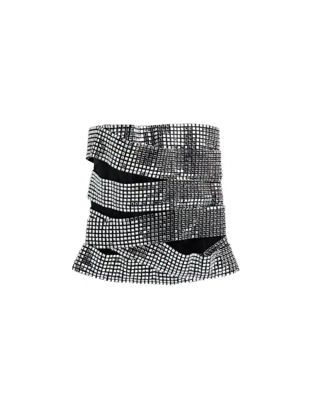 AREA Women's Disco Ball Strapless Top - Black