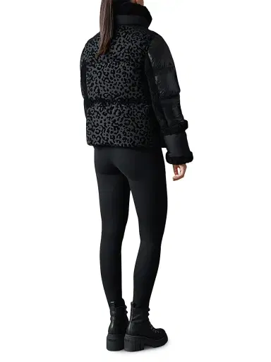 Mackage Women's Lydana Leopard Print Down Puffer - Black - Size Large | Thumbnail 4