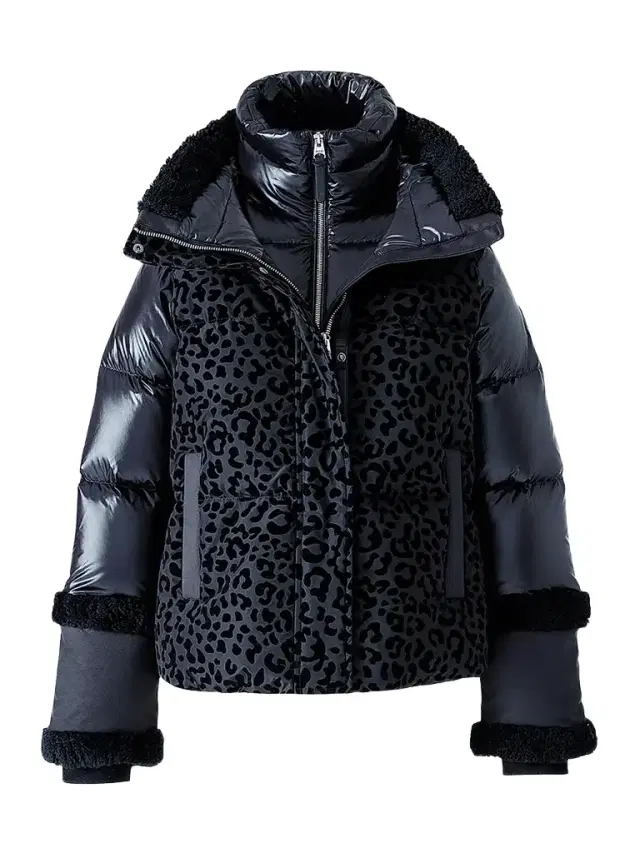 Mackage Women's Lydana Leopard Print Down Puffer - Black - Size Large