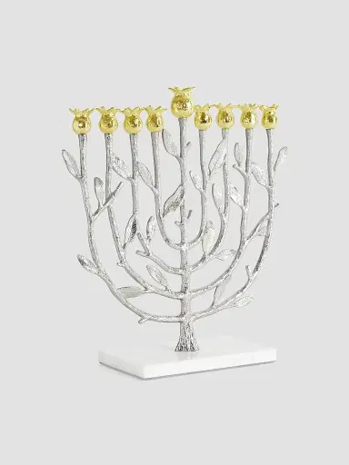 Michael Aram Pomegranate Silver & Gold Menorah | Thumbnail 3 Michael Aram Pomegranate Silver & Gold Menorah | Thumbnail 3