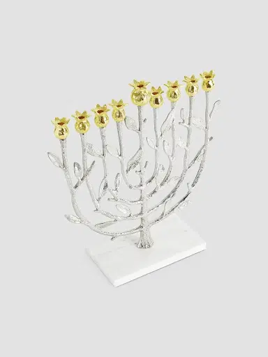 Michael Aram Pomegranate Silver & Gold Menorah | Thumbnail 4 Michael Aram Pomegranate Silver & Gold Menorah | Thumbnail 4