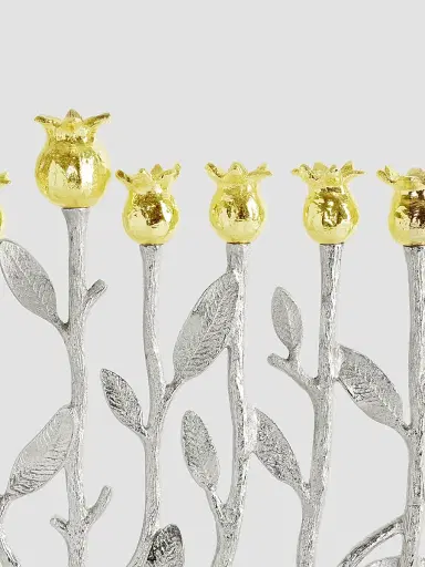 Michael Aram Pomegranate Silver & Gold Menorah | Thumbnail 5 Michael Aram Pomegranate Silver & Gold Menorah | Thumbnail 5