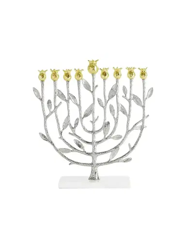 Michael Aram Pomegranate Silver & Gold Menorah | Thumbnail 1 Michael Aram Pomegranate Silver & Gold Menorah | Thumbnail 1