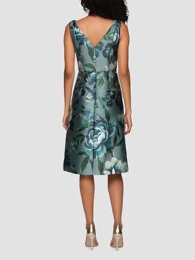 Kay Unger Women's Anatasia Peony Print Midi Dress - Iceberg - Size 12 | Thumbnail 3