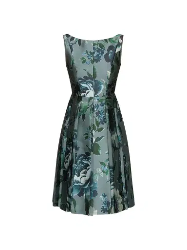 Kay Unger Women's Anatasia Peony Print Midi Dress - Iceberg - Size 12 | Thumbnail 1
