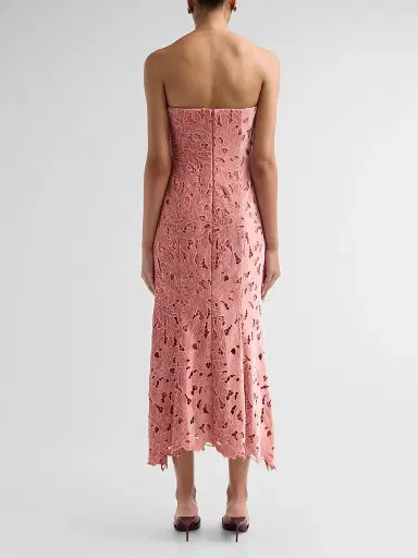 As It May Women's Aurelie Strapless Velvet Lace Midi Dress | Thumbnail 3 As It May Women's Aurelie Strapless Velvet Lace Midi Dress | Thumbnail 3