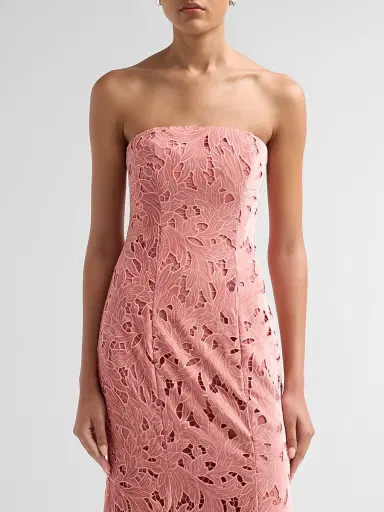 As It May Women's Aurelie Strapless Velvet Lace Midi Dress | Thumbnail 5 As It May Women's Aurelie Strapless Velvet Lace Midi Dress | Thumbnail 5