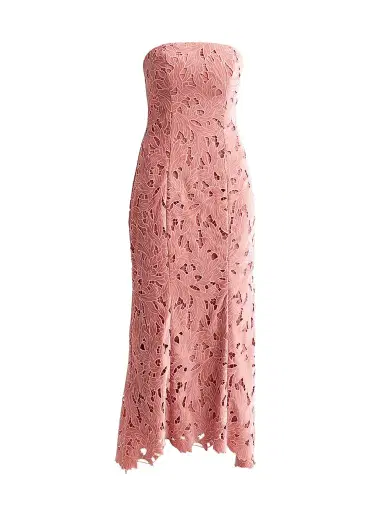 As It May Women's Aurelie Strapless Velvet Lace Midi Dress | Thumbnail 1 As It May Women's Aurelie Strapless Velvet Lace Midi Dress | Thumbnail 1