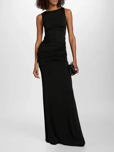 Lapointe Women's Jersey Sleeveless Shirred Gown - Black - Size XS | Thumbnail 2