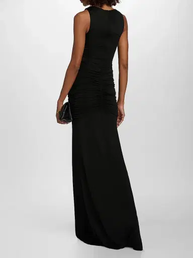 Lapointe Women's Jersey Sleeveless Shirred Gown - Black - Size XS | Thumbnail 5