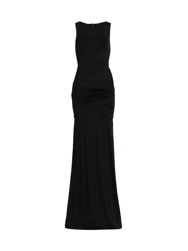 Lapointe Women's Jersey Sleeveless Shirred Gown - Black - Size XS