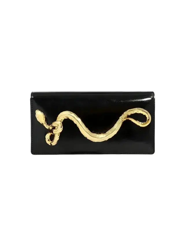 ALEXIS BITTAR Women's 14K-Gold-Plated & Leather Clutch - Black