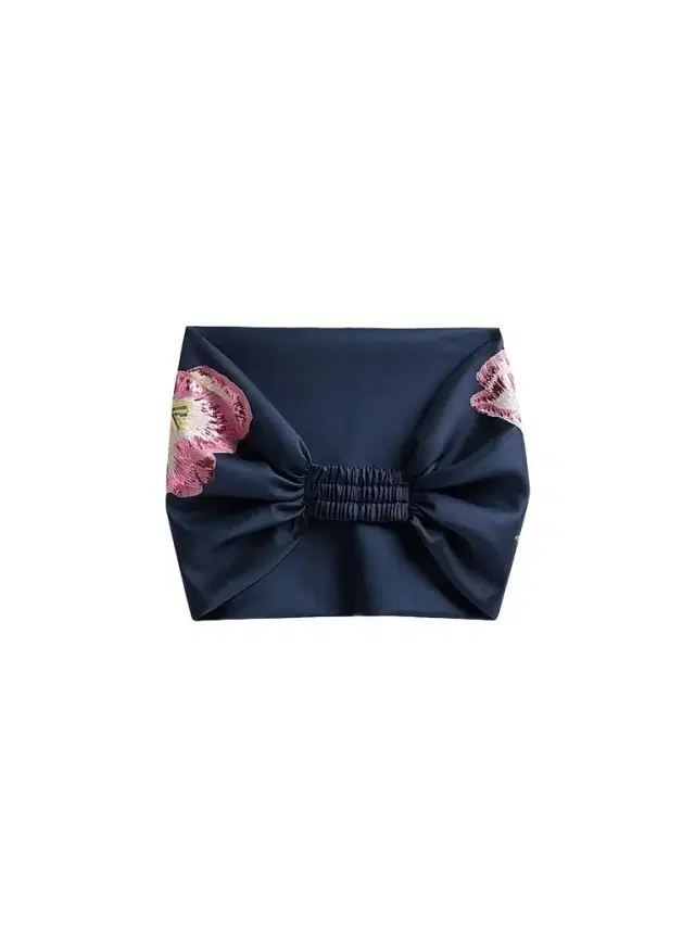 Amsale Women's Sequined Tulip Cocoon Wrap - Navy